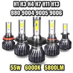 LED Headlight Bulbs 6000k White 5800 Lumen Super Bright High Quality  Thumbnail