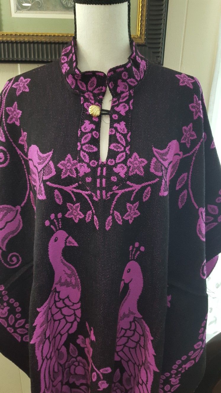 MEXICAN WOVEN PONCHO, GABAN