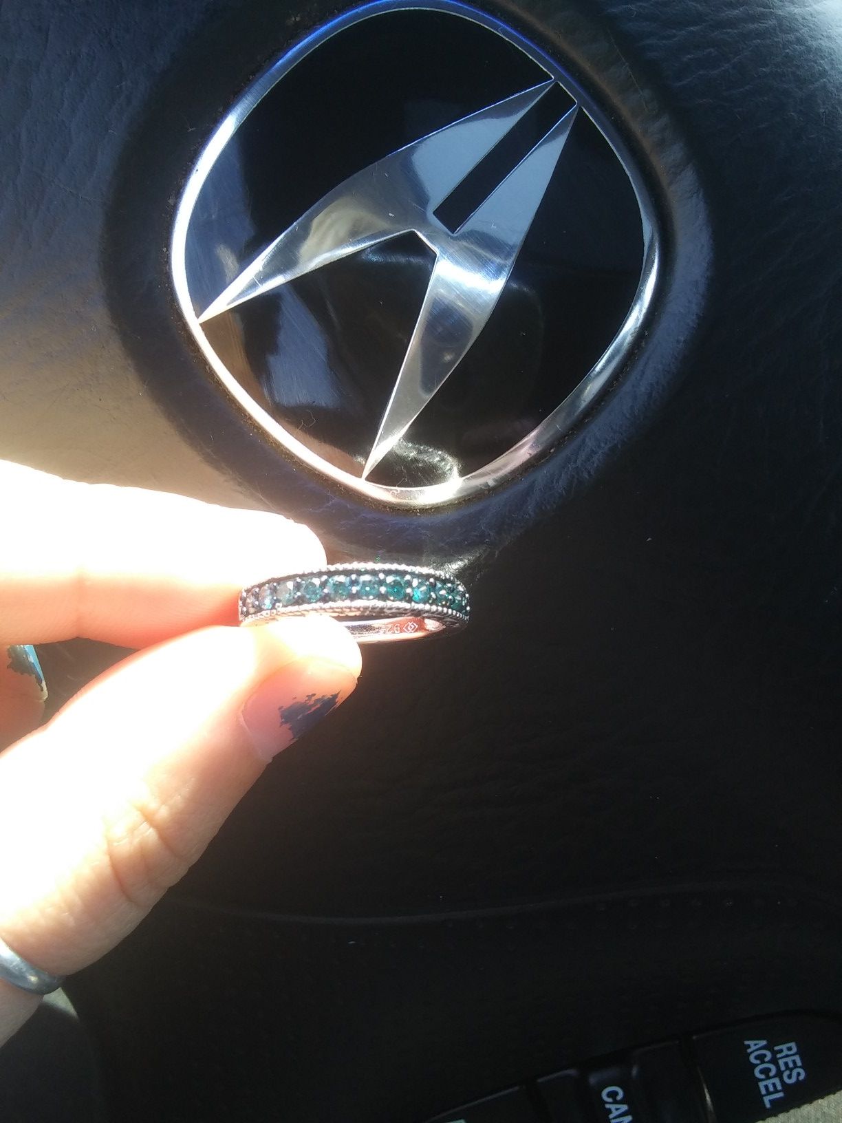 Sterling silver sapphire wedding band