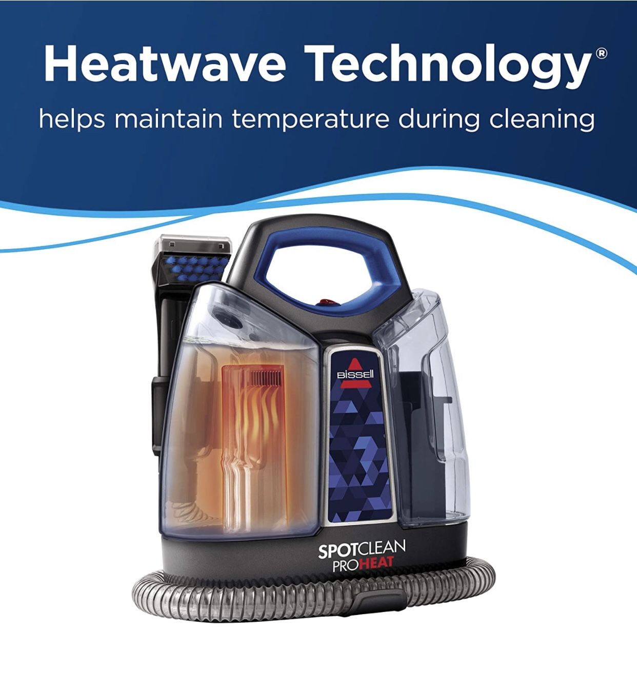 NEW! Bissell SpotClean ProHeat Portable Spot and Stain Carpet Cleaner, 2694, Blue
