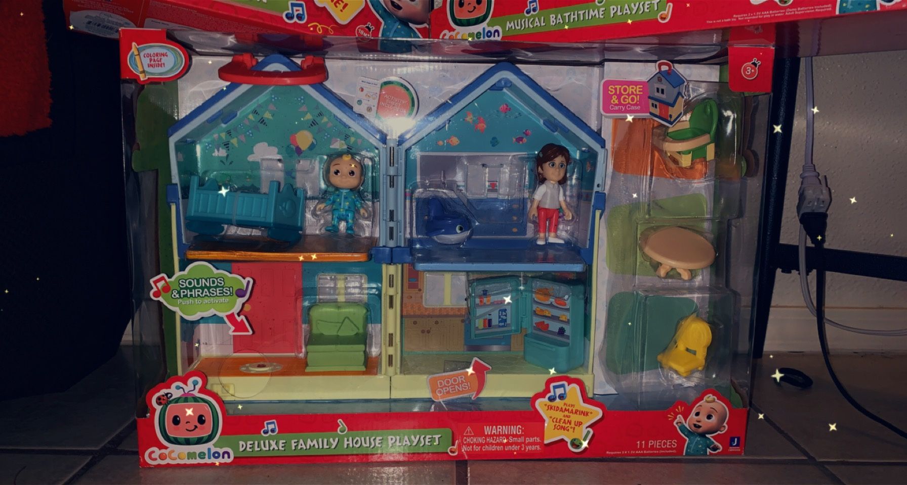 Cocomelon set includes house book singing microphone bathtub and toys
