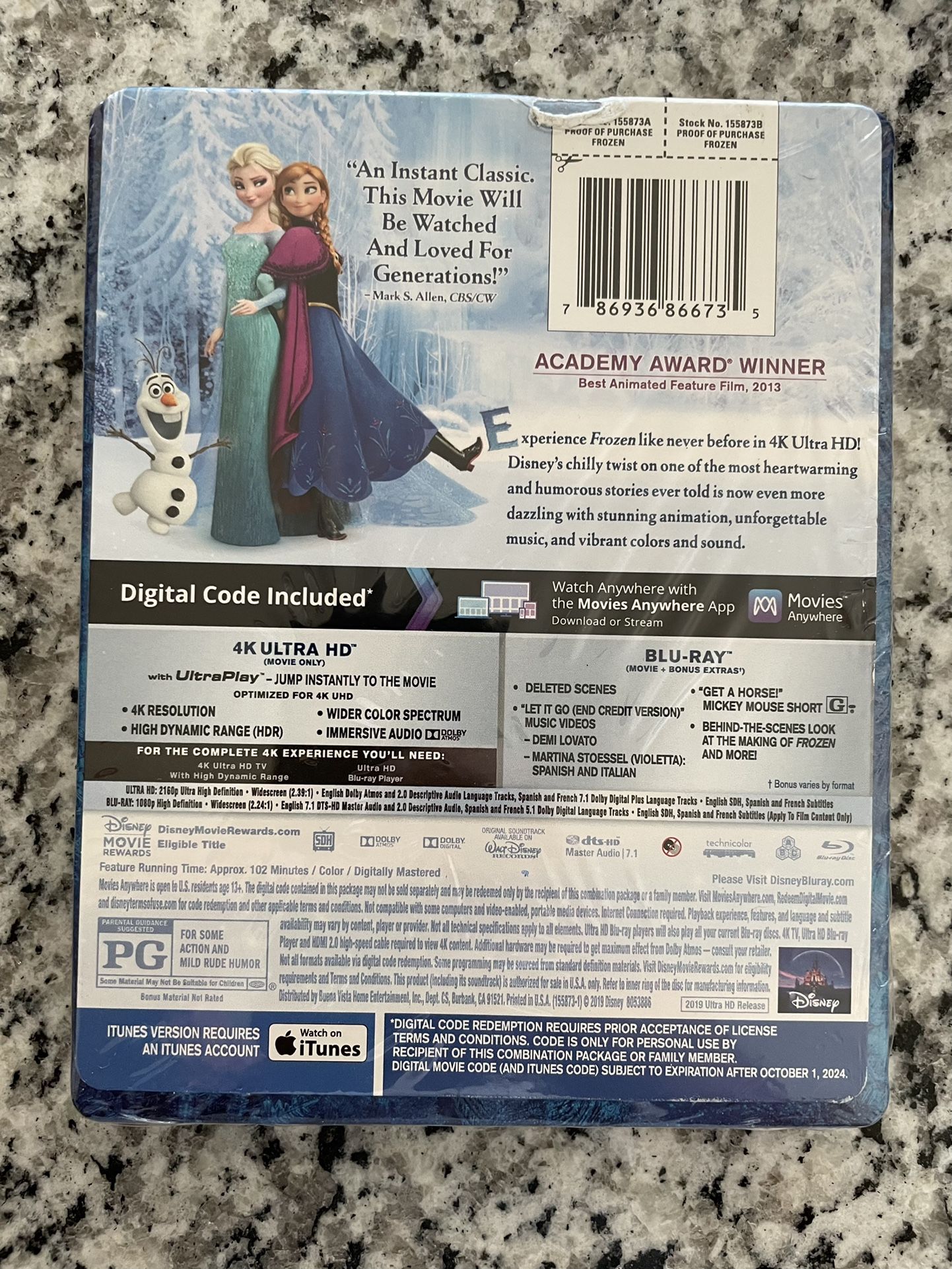 Frozen 4K Bluray Steelbook