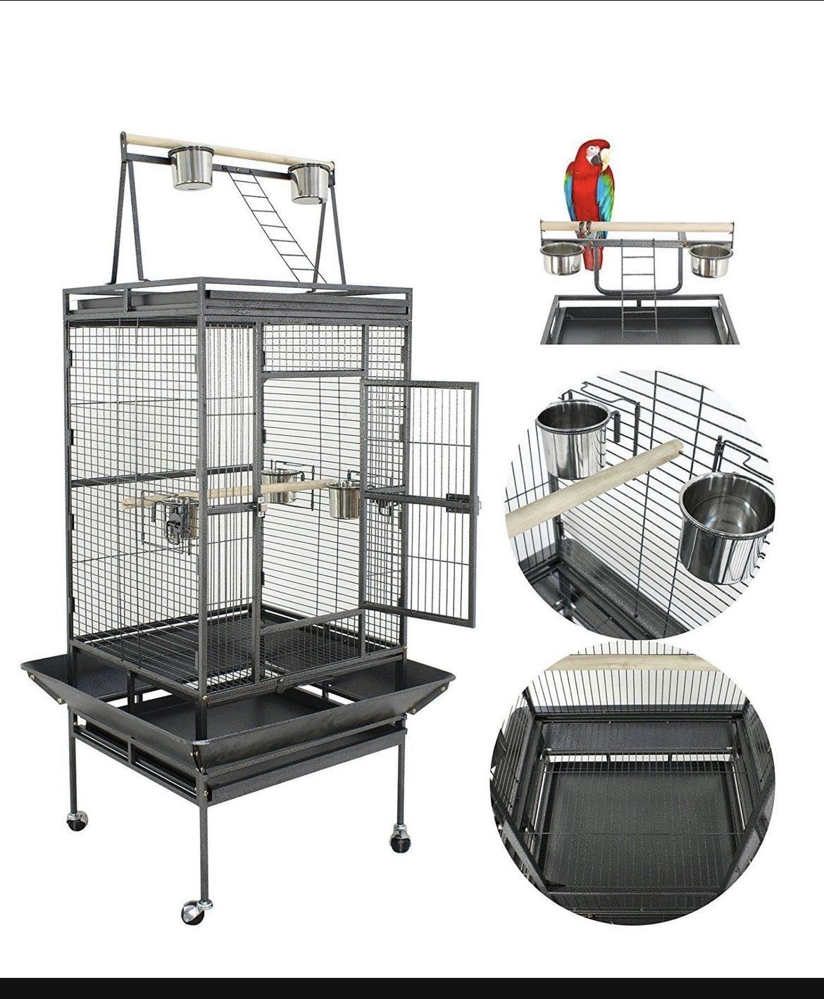 ZENY 61" & 68" Play Top Bird Cage Non-Toxic Powder Coated Finish