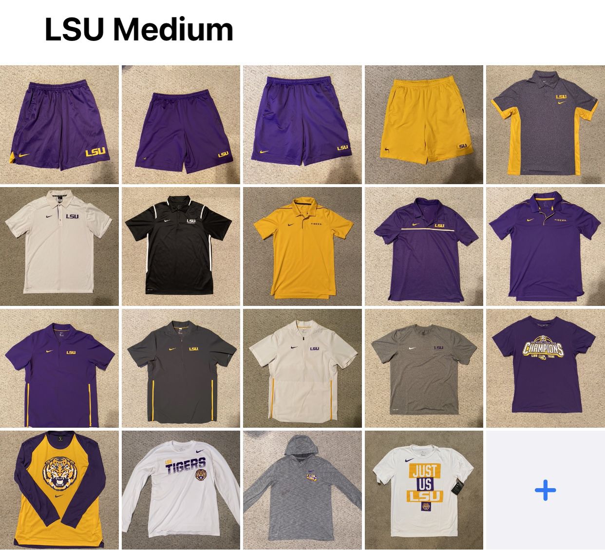 LSU Nike Gear size Medium - Shorts, Shirts, Jackets, Polos, Sweats