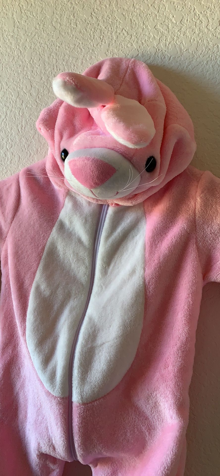 Baby fluffy bunny onesie with bunny hat sz 6-12 months
