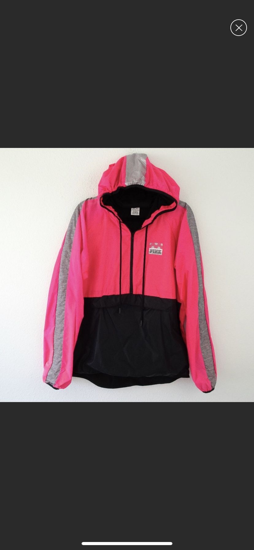Pink Victoria Secrets Windbreaker Pullover Hoodie Jacket M/L