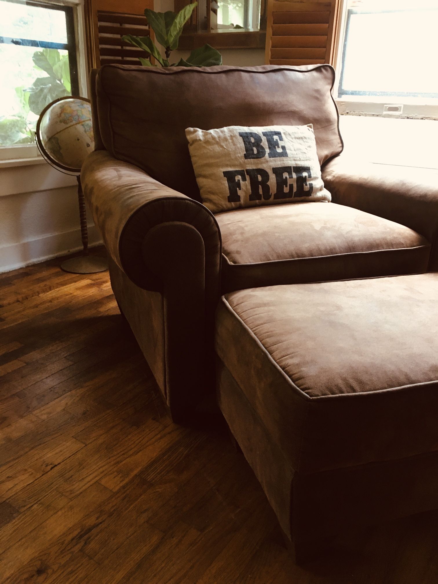 Oversized Chair And Ottoman Brown