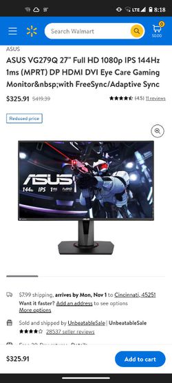 Asus VG 279 27-in Gaming Monitor  Thumbnail