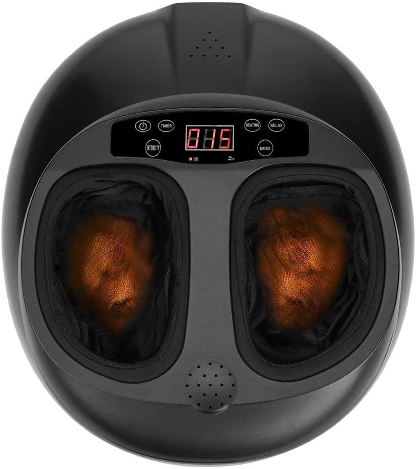 Foot Massager Shiatsu Kneading Foot Massager Massage Machine with Heat for Home Black
