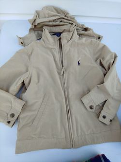 Boys size 5 bundle. Ralph Lauren tan jacket, Ralph Lauren plaid shirt, Janie and Jack peacoat size 4T 5T fits like a size 5. Thumbnail