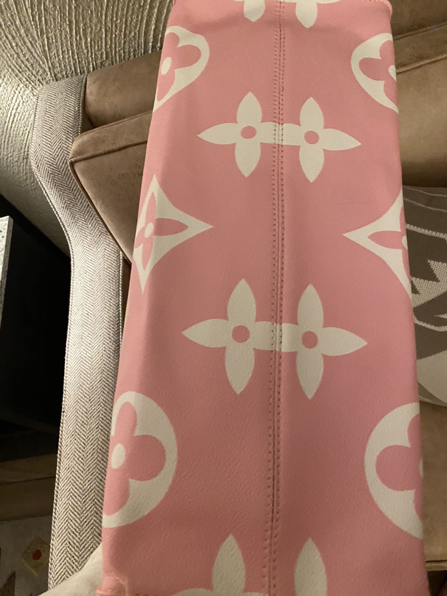 Pastel leather monogram bag tote