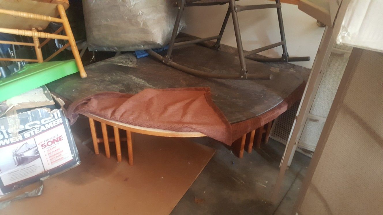 Marble Top Pie Shaped Coffee Table