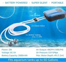 Aqua Miracle Lithium Battery Powered Portable Aquarium Air Pump Thumbnail