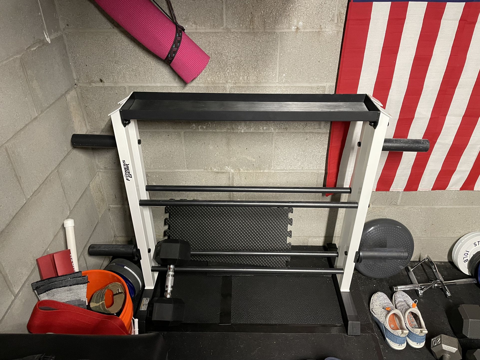 Fitness Gear Pro Dumbbell Rack With Plate Storage - 3 Tier