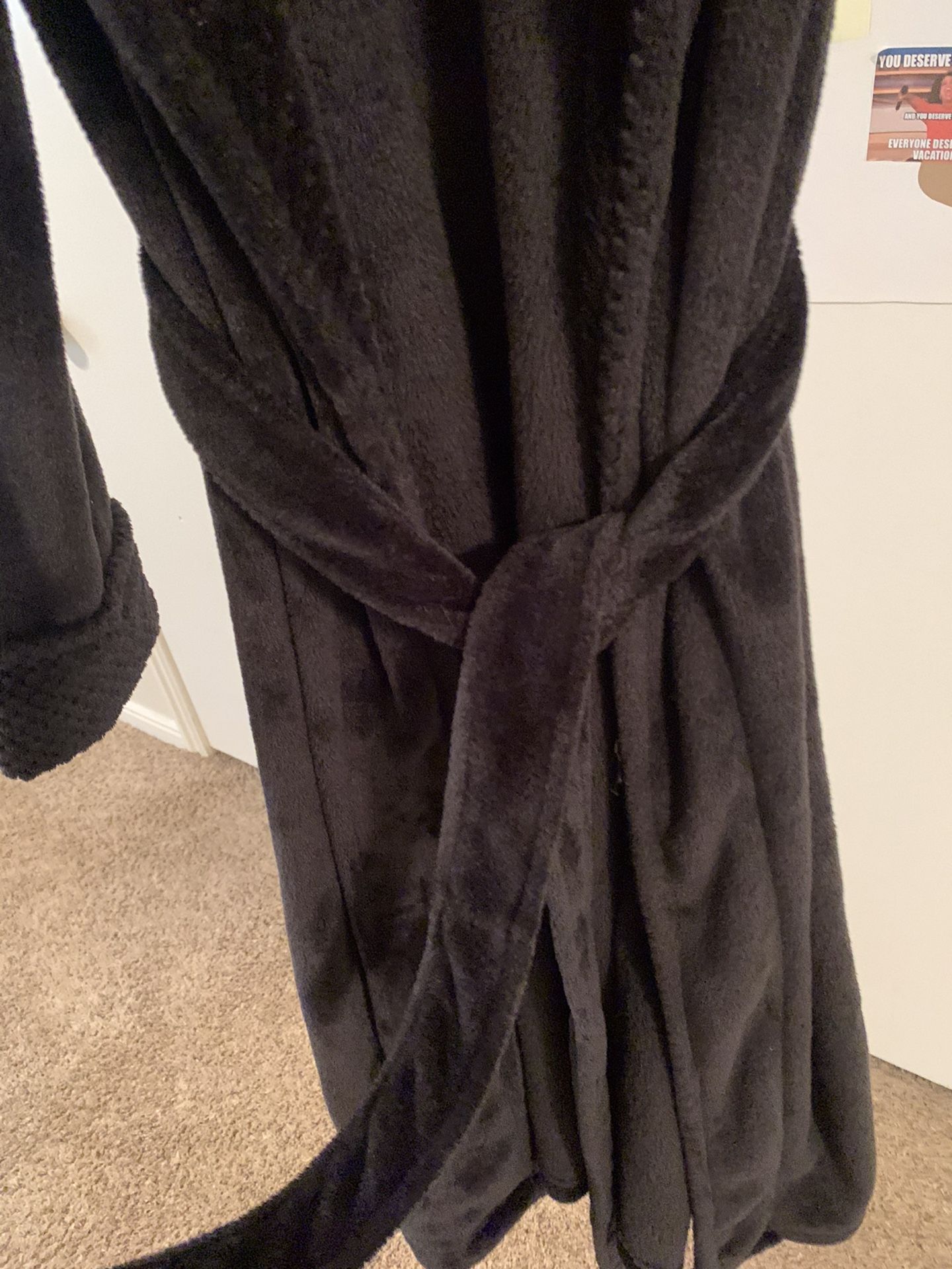 Black Polyester Robe