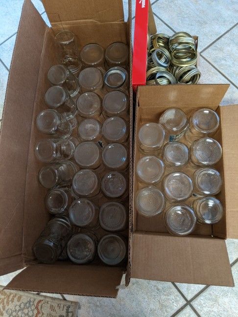 Assorted Mason Jars With Bands