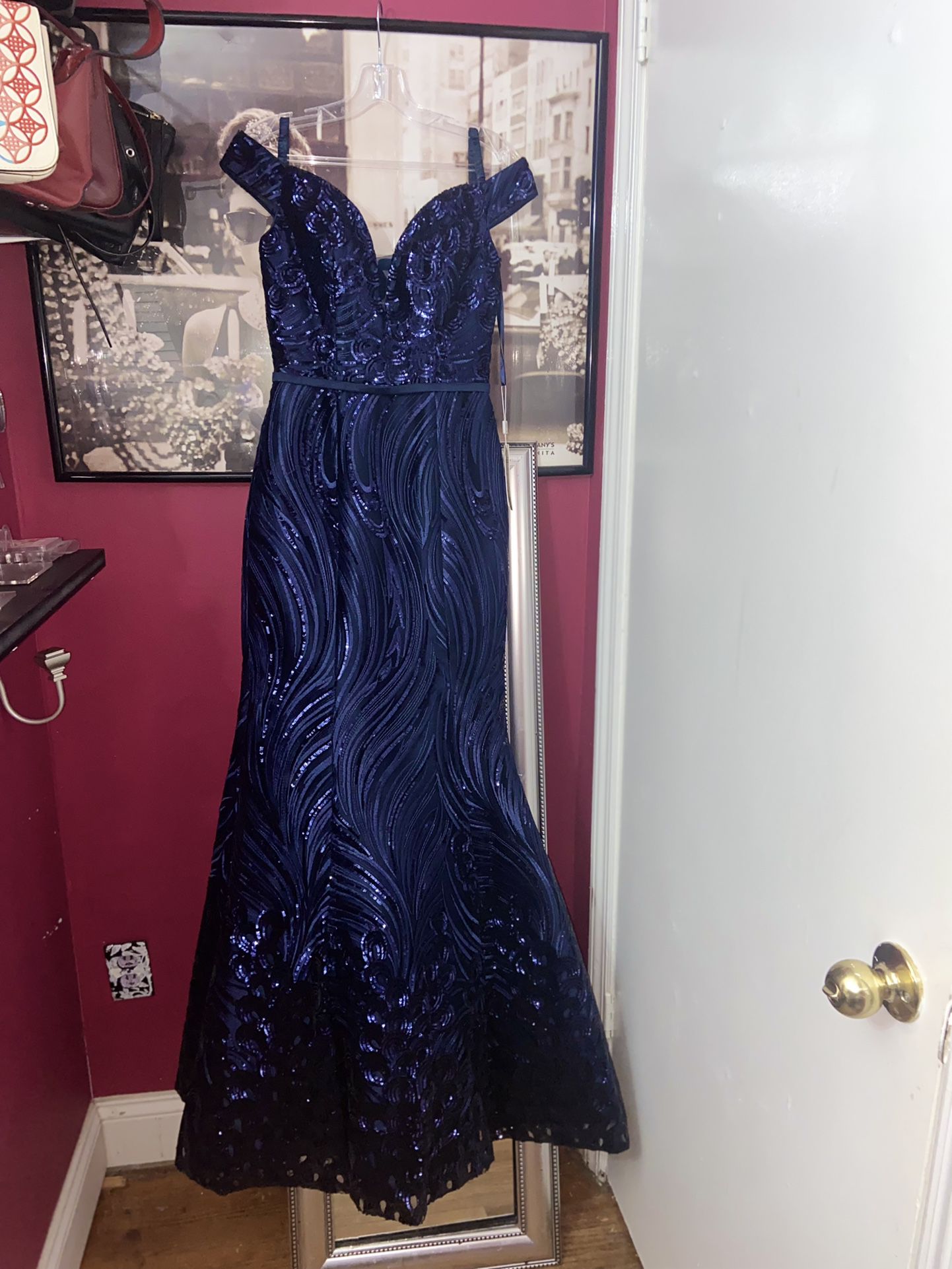 Brand New With Tag, Anny Lee Navy Blue Prom Dress 