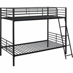 Mainstays Twin Over Convertible, Mainstays Twin Over Twin Convertible Bunk Bed Black