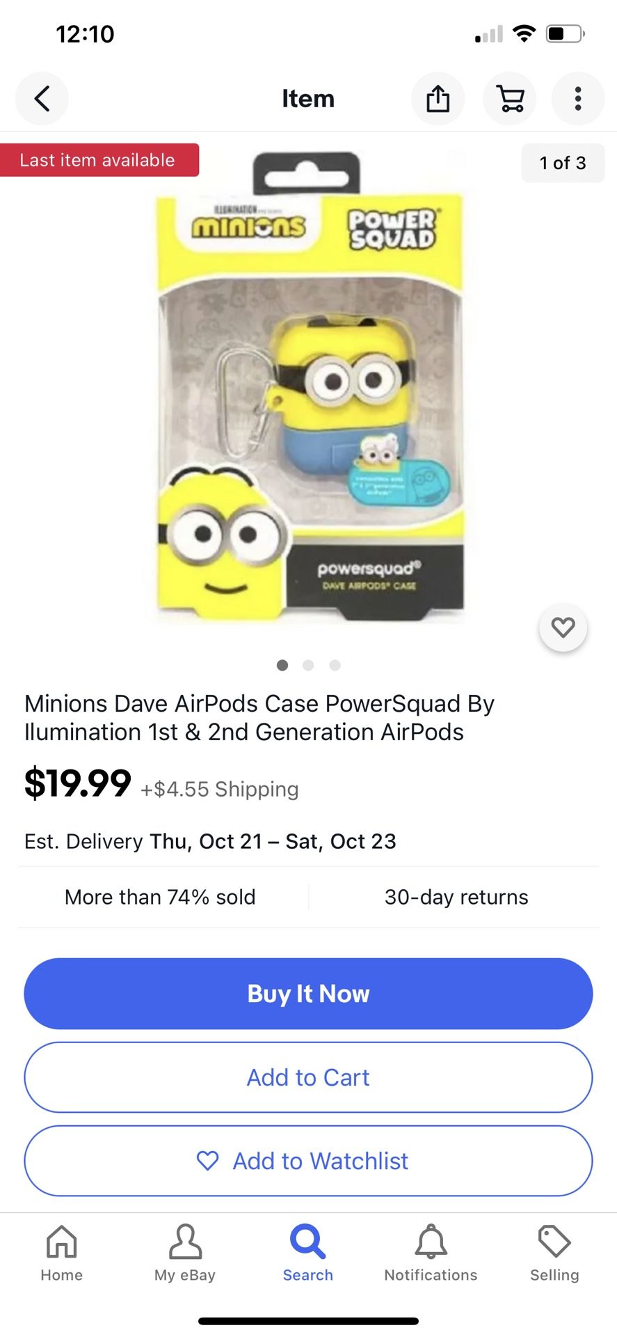 Minions AirPods 1st or 2nd Generation Silicone Case $10 NEW LAST ONE !