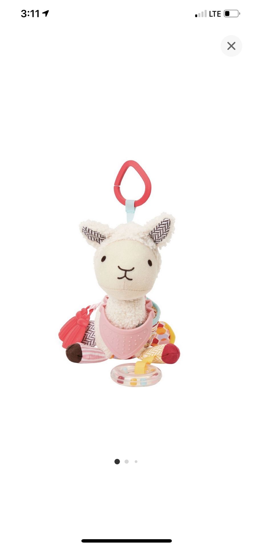 Skip hop bandanna buddies stroller toy llama