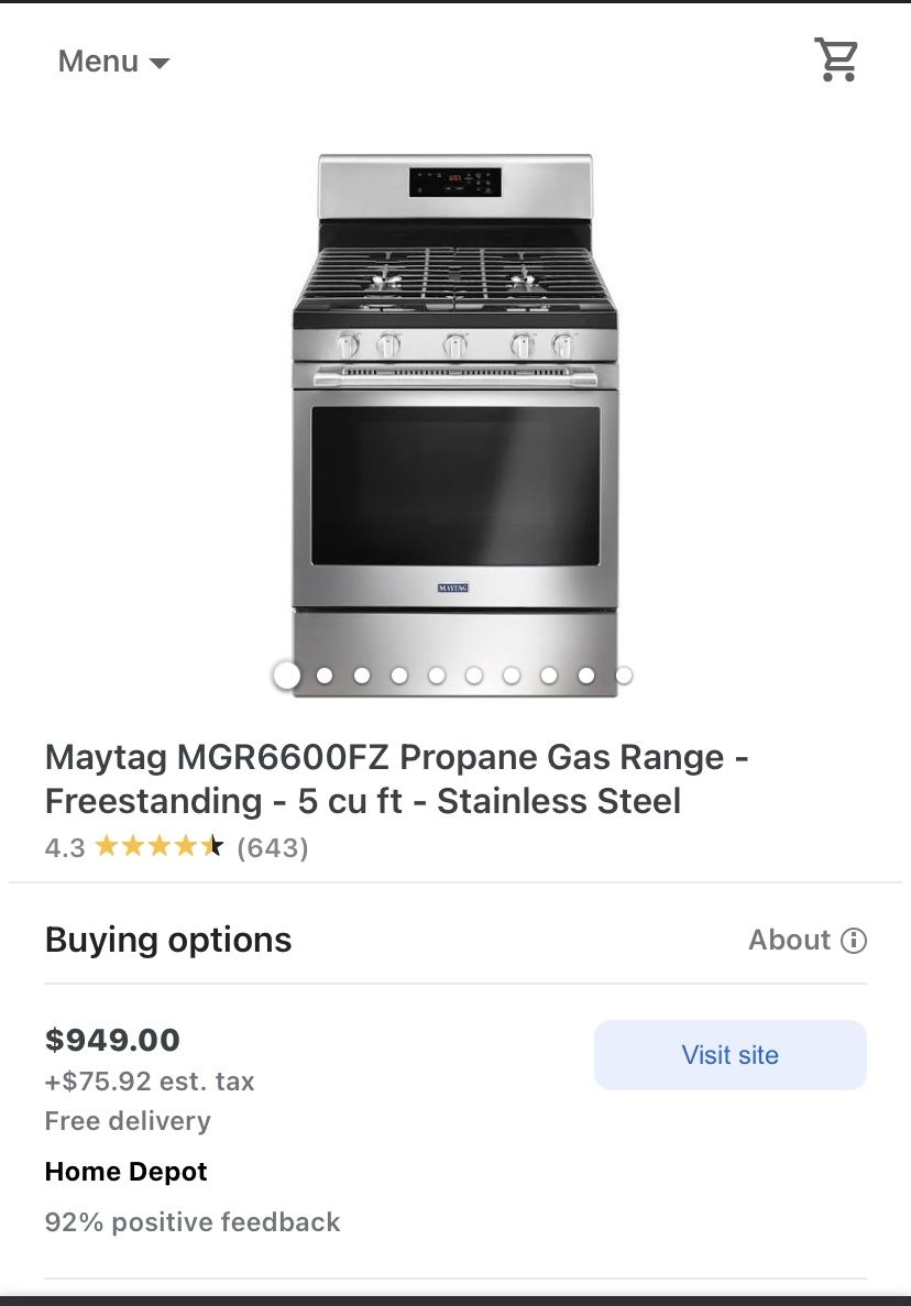 New 5 Burner self cleaning Range