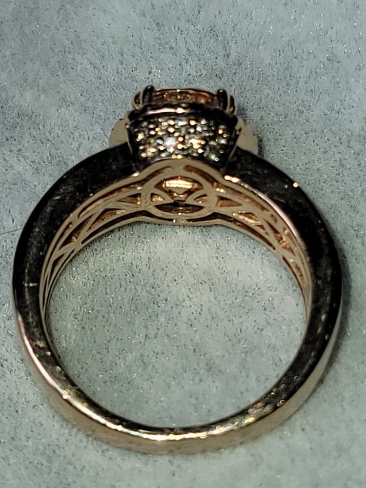 3/4 CT. Morganite/Diamond/Choc. 14k Le Vian Ring