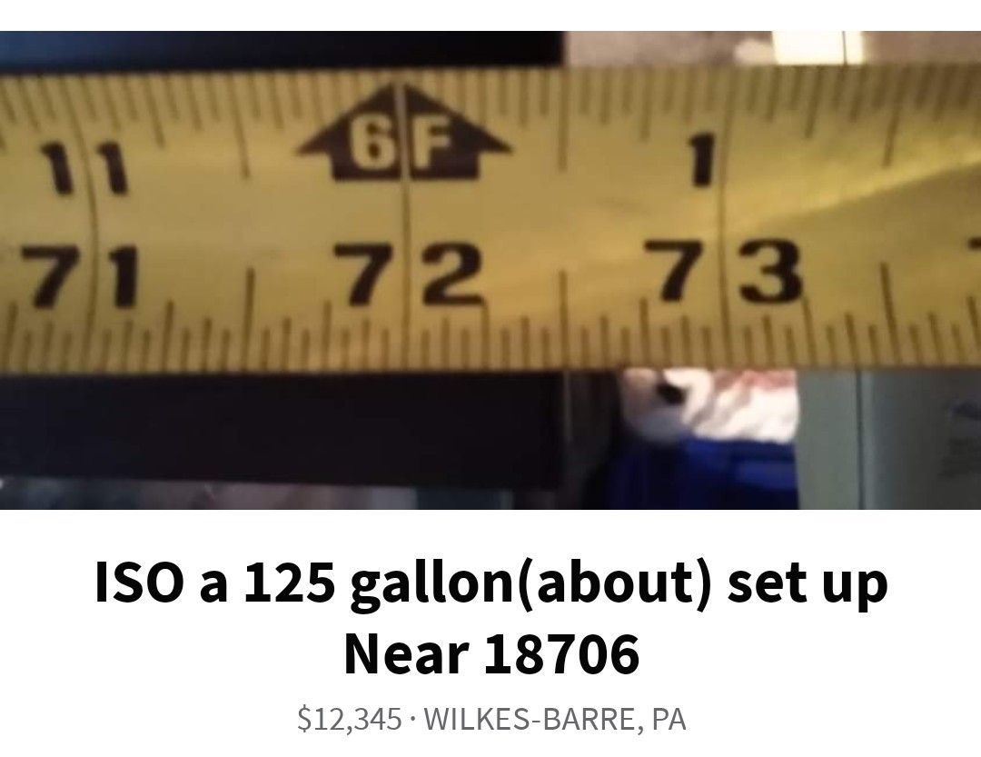 ISO (About)125 Gallon Fish Tank.
