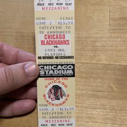 Chicago Blackhawks 1981 Playoff Ticket Stub Thumbnail