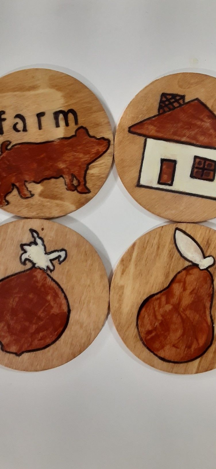 Wood coasters boho Farmhouse kitchen decor fall