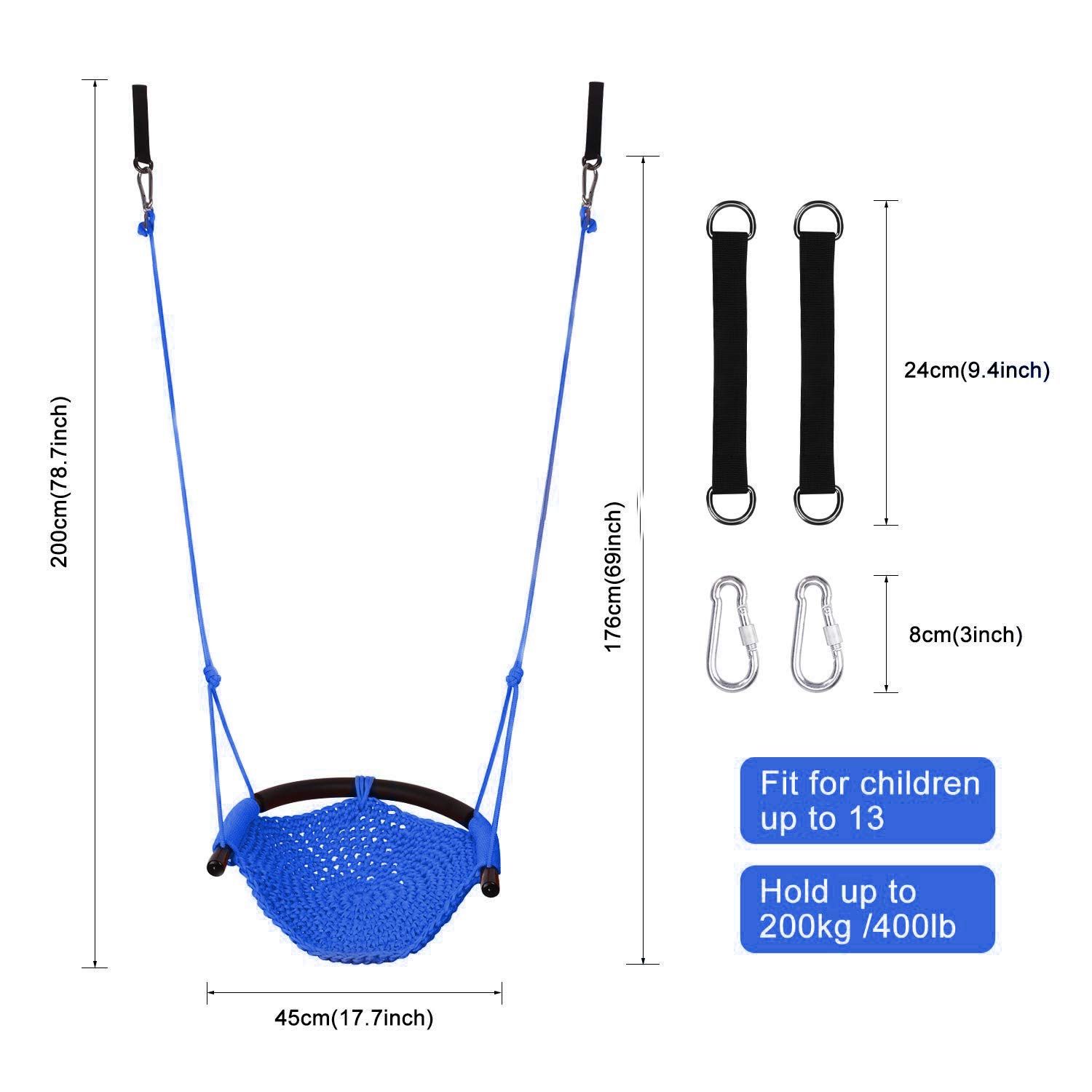 🧸 BRAND NEW JKsmart Swing Seat for Kids Heavy Duty Rope Play Secure Children Swing Set,Perfect for Indoor,Outdoor,Playground,Home,Tree,with Snap Hook