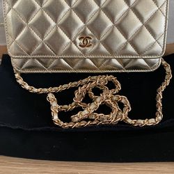 Chanel Metallic Light Gold WOC Wallet On The Chain Thumbnail