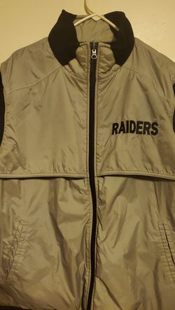 Vintage retro Oakland Raiders vest Reversible Black to Gray Thumbnail