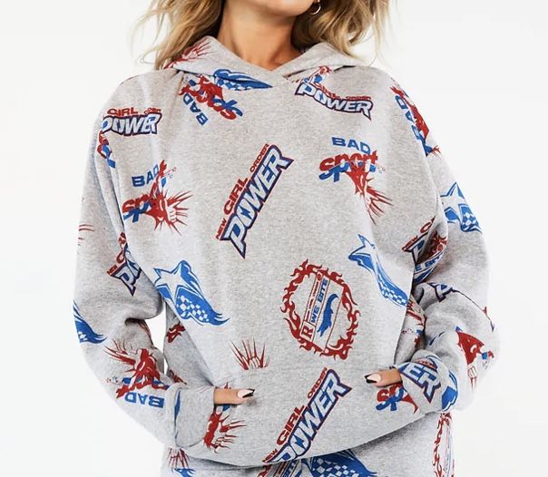 NWT NEW GIRL ORDER GREY MARBLE SWEATSHIRT WOMAN SZ 10