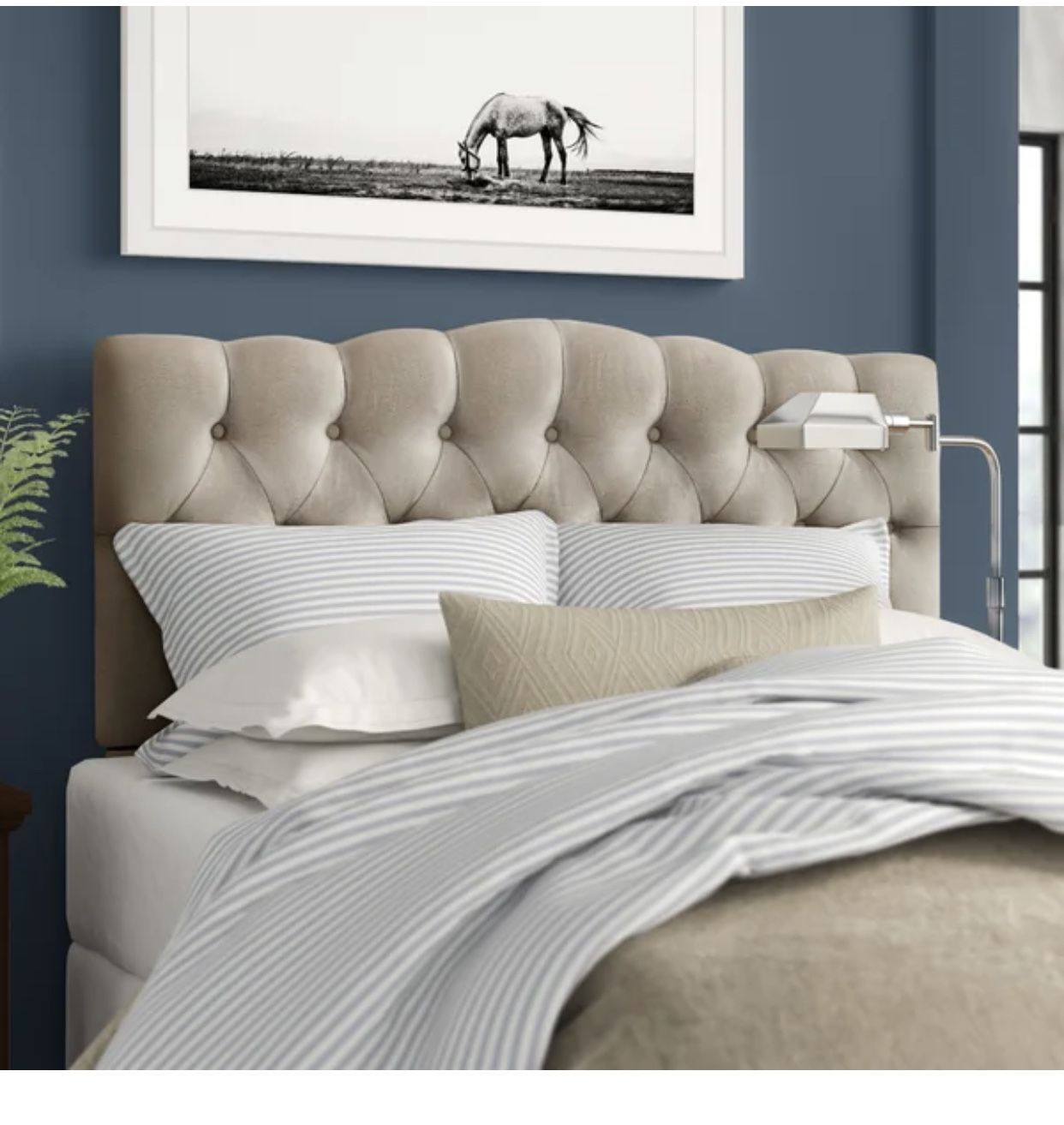 Brand New King Upholstered Panel Headboard (khaki Color)
