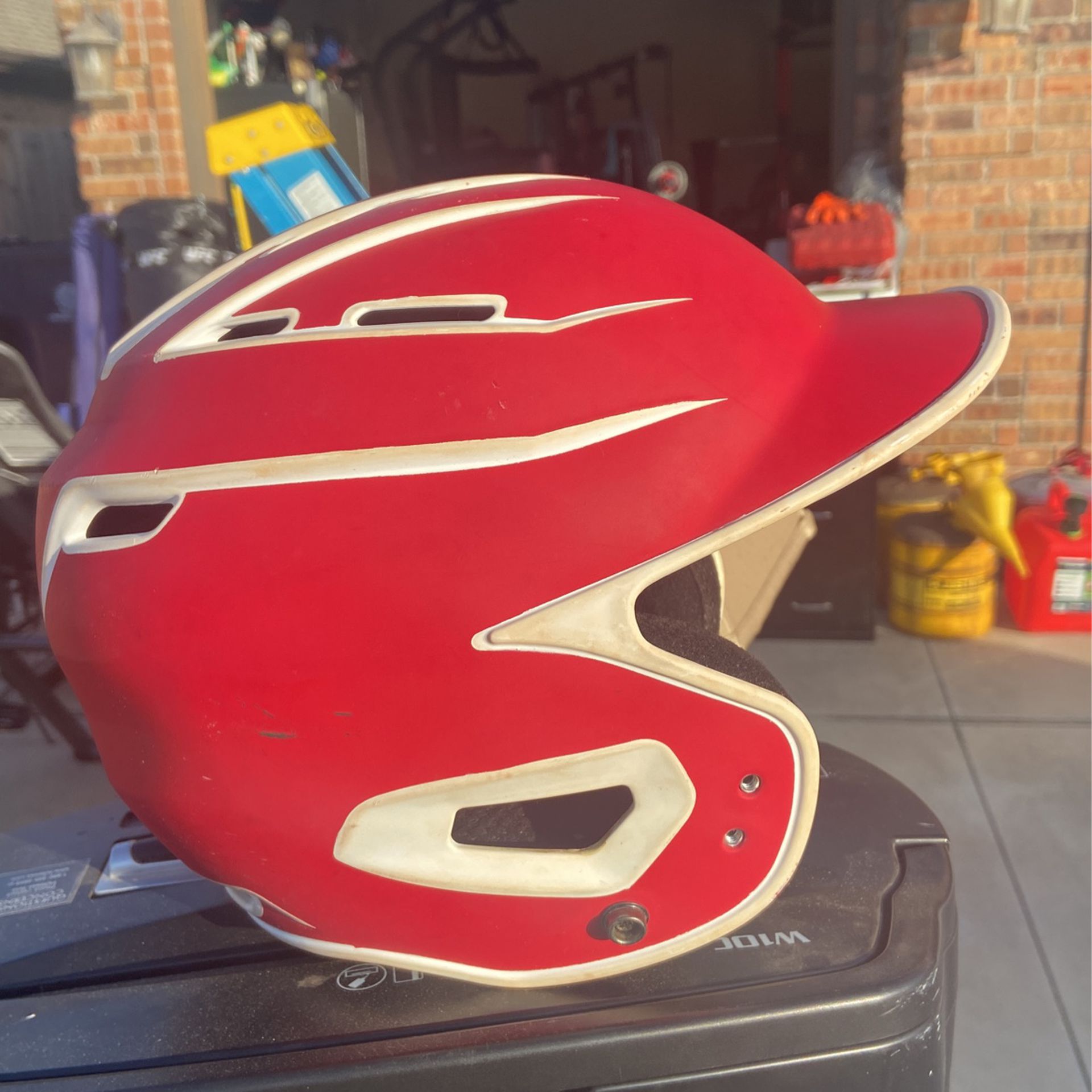 Boombah Batting Helmet-Red/white