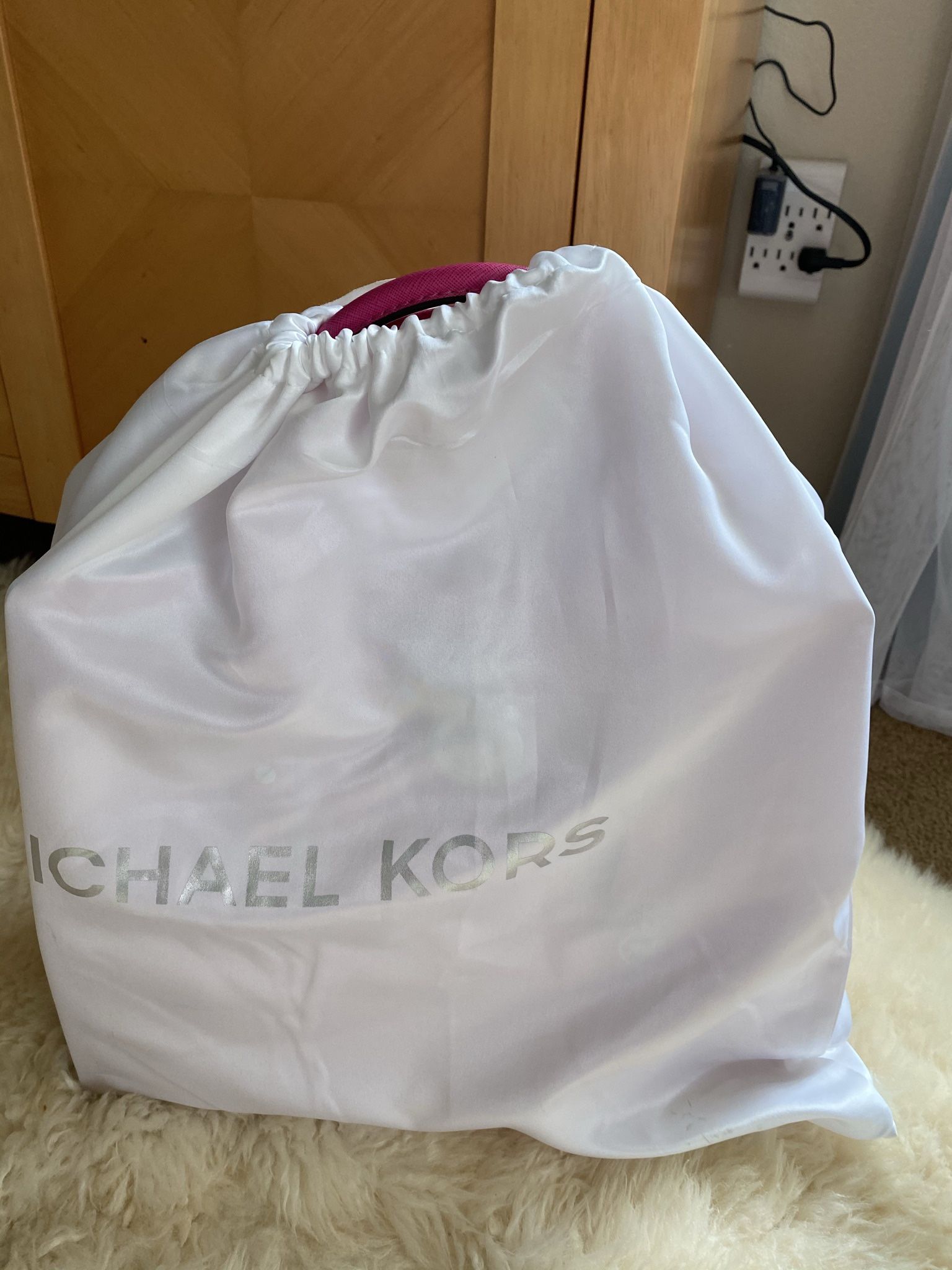 Michael Kors Large Hamilton Raspberry Pink Saffiano Leather Tote Bag