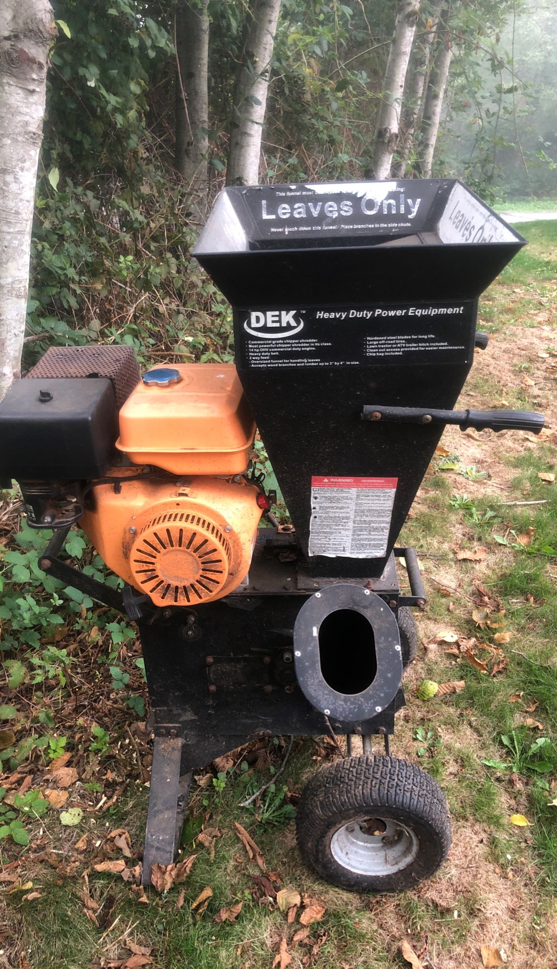 DEK CH1 14 HP commercial wood chipper leaf shredder for Sale in