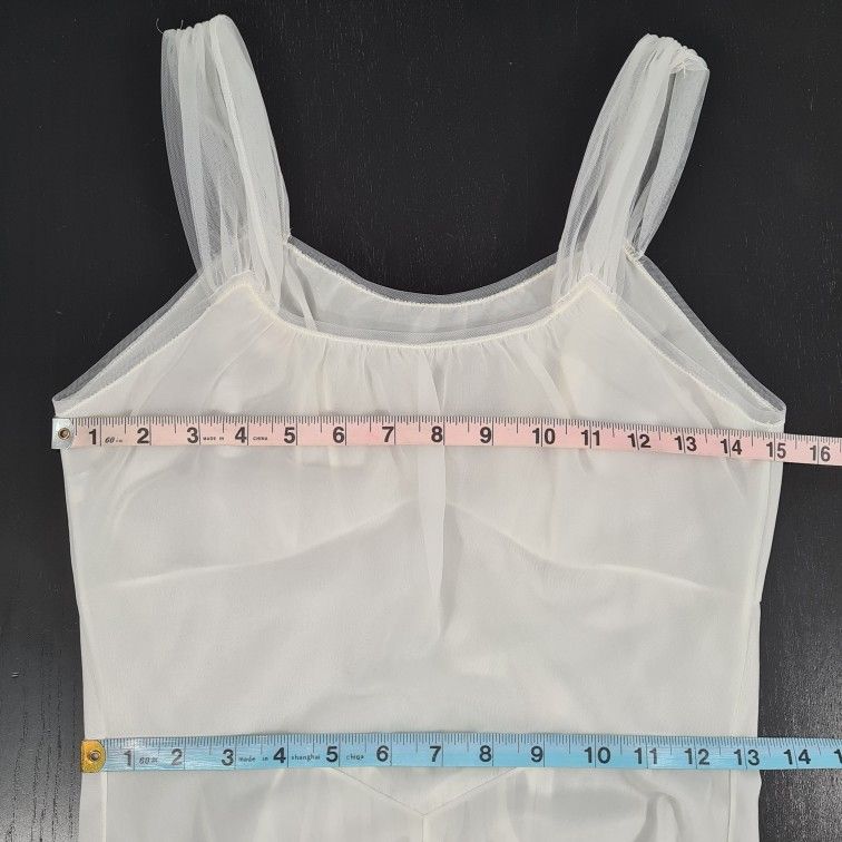 Vintage Vanity Fair Full Slip Dress Nightgown Ivory Nylon Tricot Size 34
