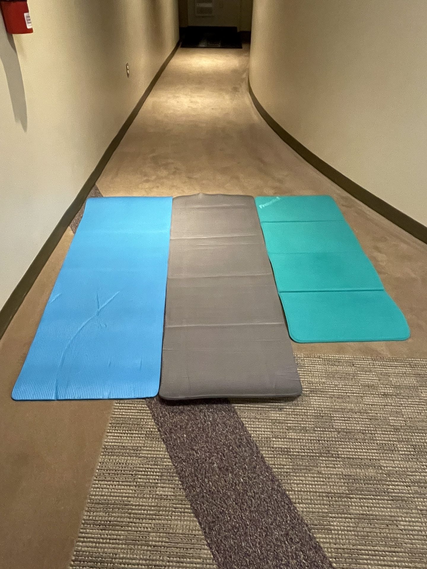 THREE (3) LARGE, THICK EXERCISE / WORKOUT / YOGA MATS - price for ALL THREE (3) TOGETHER is firm