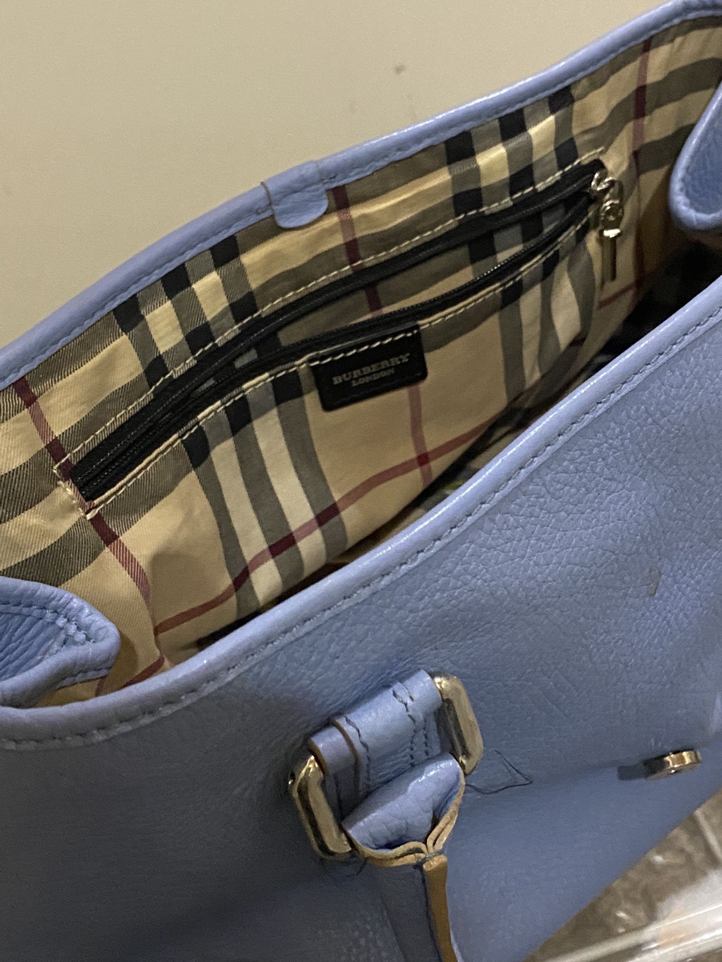 Vintage Baby Blue, Burberry Leather Shoulder Bag