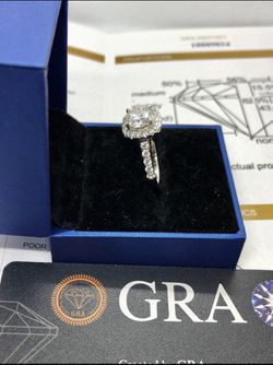 2ct Moissanite Diamond Ring With Certificate  Thumbnail