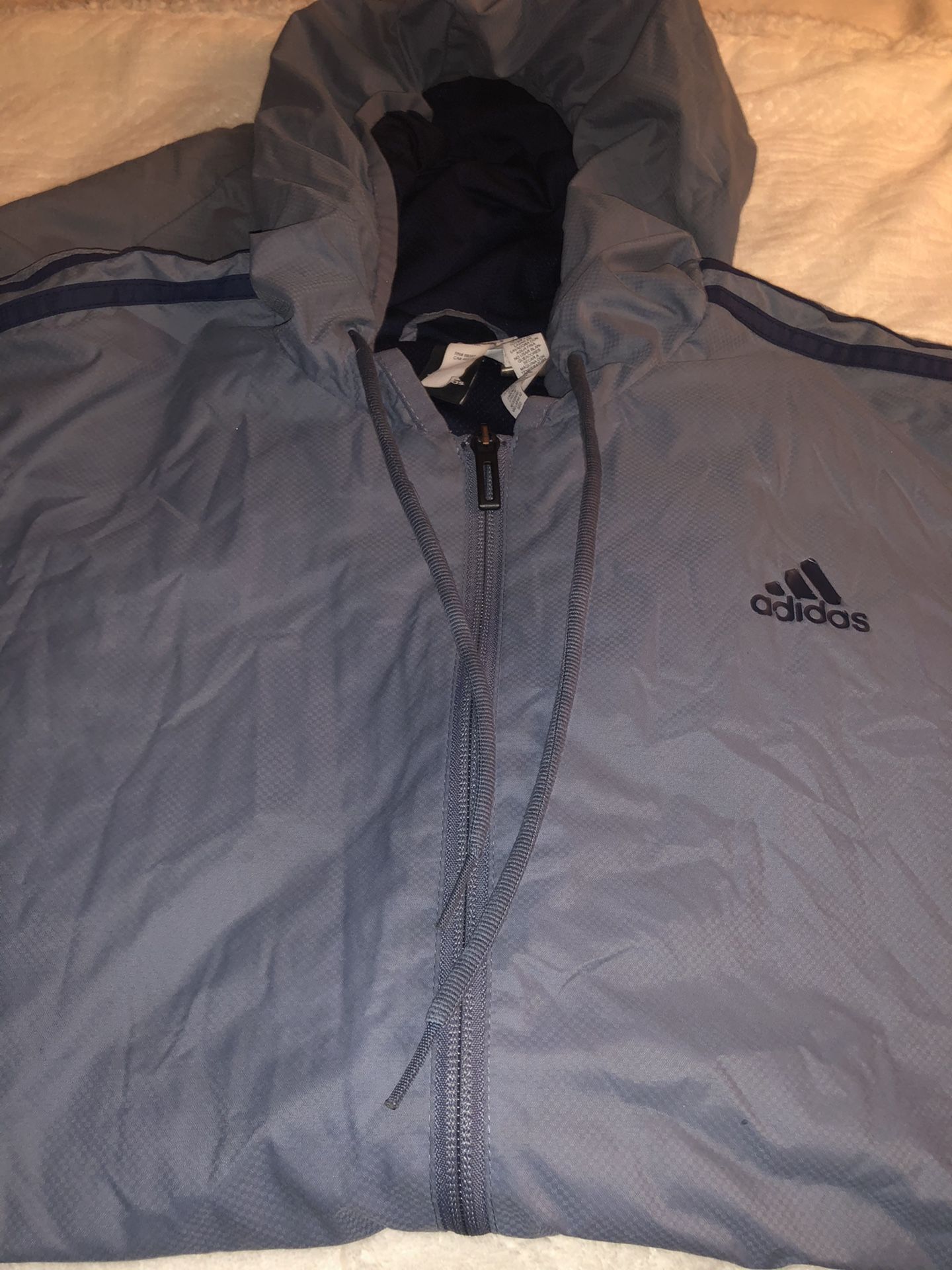 Adidas blue Grey windbreaker medium