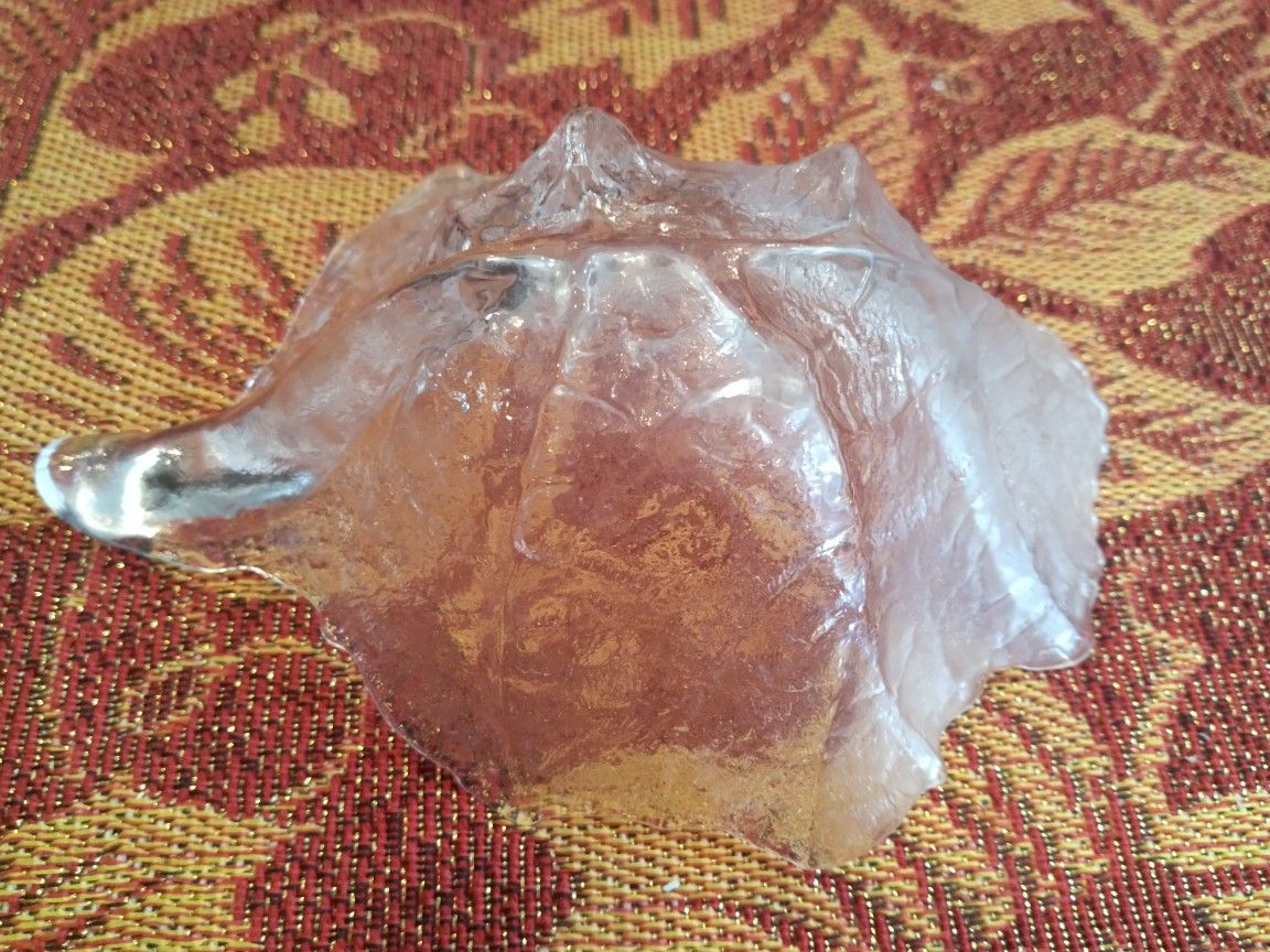 Lead Crystal Leaf Bowl Mats Janasson Glasbruk Sweden