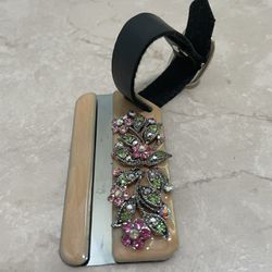 A lovely Metal Flowery With Crystal Accent-Heavy Duty Personalised Name Tag   Condition : good, preowned (please see pictures for size and condition)  Thumbnail