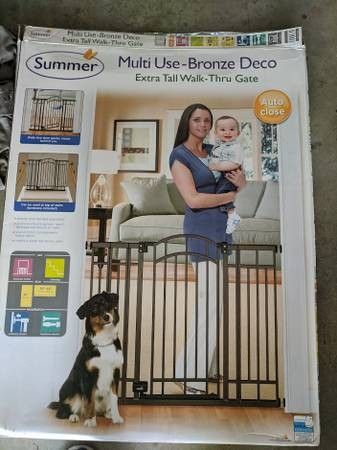 Used Summer Multi-Use Decorative Extra Tall Walk-Thru Baby Gate, Metal