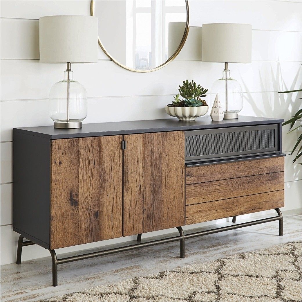 Oak Finish Sideboard Cabinate Storage Display Table Shelf Buffet Table