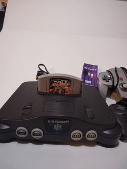 Nintendo 64 W 2 Controllers, All Hook Ups And One Game Thumbnail