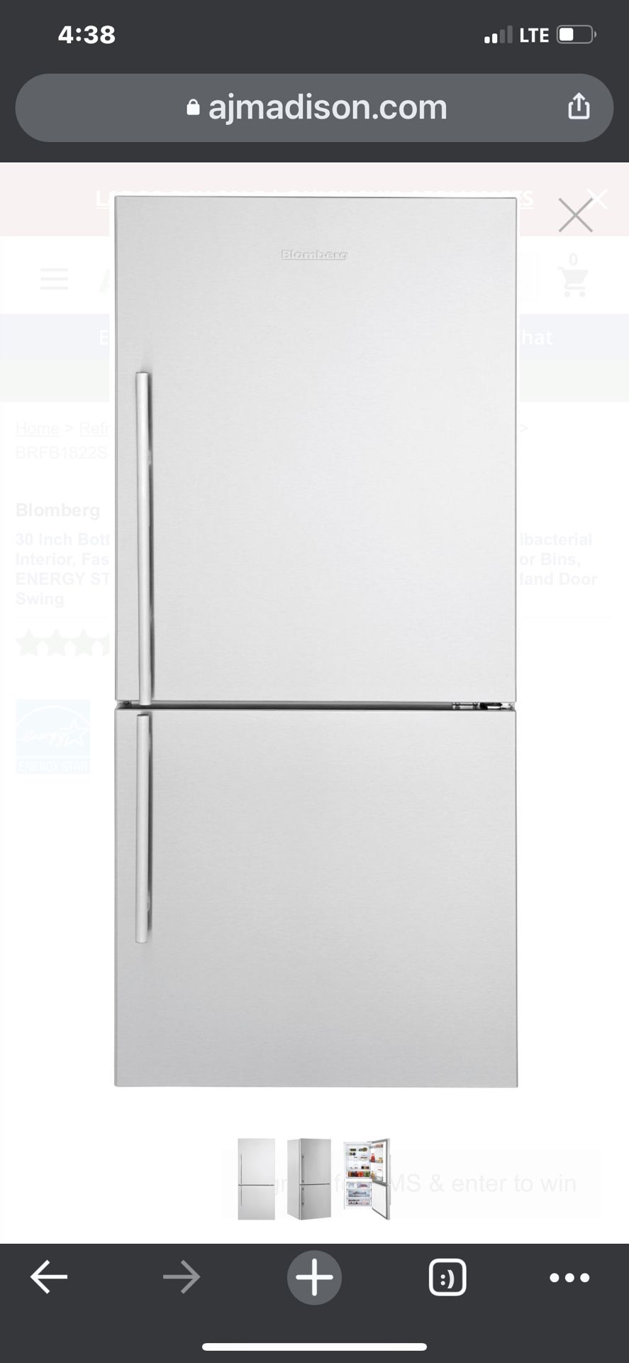 BLOMBERG REFRIGERATOR-Flawless Condition 💥New 