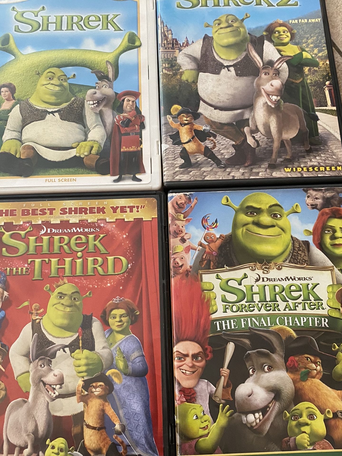 Shrek DVDs 1-4