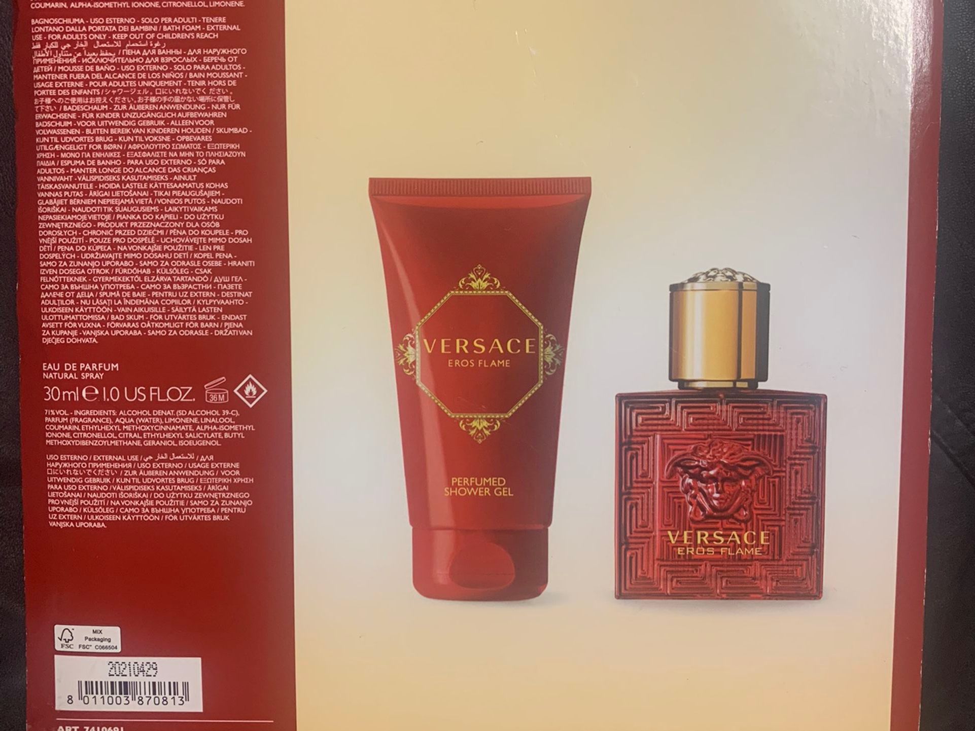Versace Men Cologne 2pc Gift Set in Eros Flame (cologne & body wash)